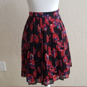 Red / black floral skirt